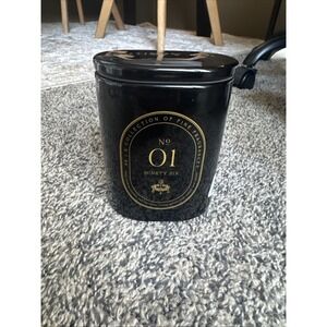 NINETY ONE No 01 Candle 10.1 Oz Black Glass Jar 2 Wick DW Home 4.5"x3.5" NEW